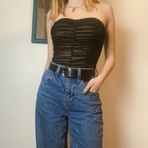🐈‍⬛ Rouched Mesh Corset Bodysuit 🐈‍⬛